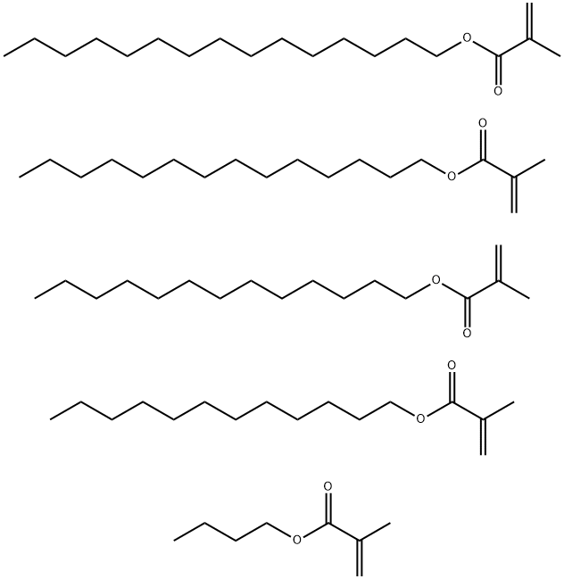2-甲基-2-丙烯酸丁酯与2-甲基-2-丙烯酸十二烷基酯、2-甲基-2-丙烯酸十五烷基酯、2-甲基-2-丙烯酸十四烷基酯和2-甲基-2-丙烯酸十三烷基酯的聚合物 结构式