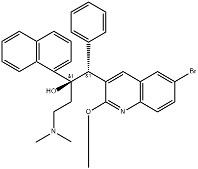 (1R,2R)-1-(6-溴-2-甲氧基喹啉-3-基)-4-(二甲基氨基)-2-(萘-1-基)-1- 结构式