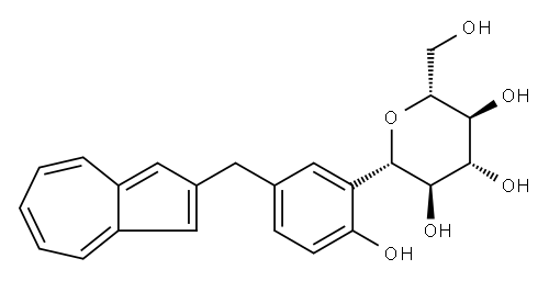 D-Glucitol, 1,5-anhydro-1-C-[5-(2-azulenylmethyl)-2-hydroxyphenyl]-, (1S)- 结构式