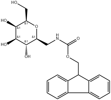 L-glycero-L-galacto-Heptitol, 2,6-anhydro-7-deoxy-7-[[(9H-fluoren-9-ylmethoxy)carbonyl]amino]- 结构式