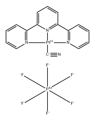 [铂(II)(氰化物)(2,2“6,2”2-三吡啶)](六氟磷酸盐) 结构式