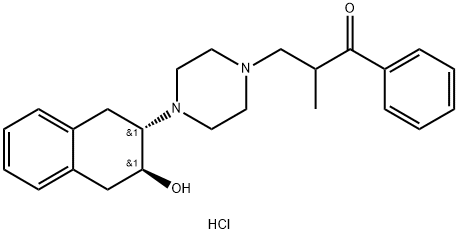 3-(4-((2R,3R)-3-Hydroxy-1,2,3,4-tetrahydronaphthalen-2-yl)piperazin-1-yl)-2-methyl-1-phenylpropan-1-one dihydrochloride 结构式