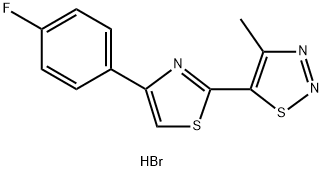 5-[4-(4-fluorophenyl)-1,3-thiazol-2-yl]-4-methyl-1,2,3-thiadiazole hydrobromide 结构式