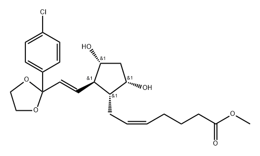 (Z)-7-[(1R)-2β-[(E)-2-[2-(4-Chlorophenyl)-1,3-dioxolan-2-yl]ethenyl]-3α,5α-dihydroxycyclopentan-1α-yl]-5-heptenoic acid methyl ester 结构式