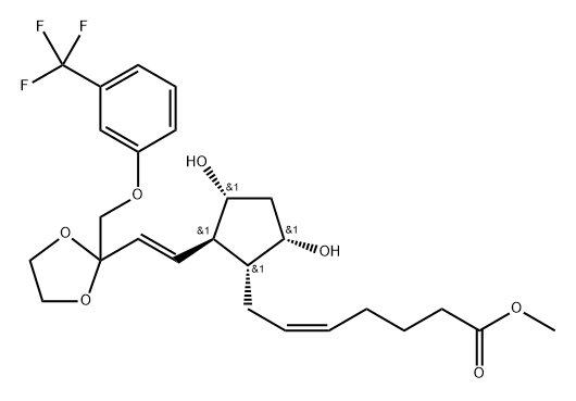 (Z)-7-[(1R)-3α,5α-Dihydroxy-2β-[(E)-2-[2-[(3-trifluoromethylphenoxy)methyl]-1,3-dioxolan-2-yl]ethenyl]cyclopentan-1α-yl]-5-heptenoic acid methyl ester 结构式