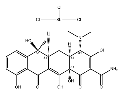 (2E)-2-(amino-hydroxy-methylidene)-4-dimethylamino-6,10,11,12a-tetrahy droxy-6-methyl-4,4a,5,5a-tetrahydrotetracene-1,3,12-trione, trichloros tibane 结构式