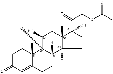 [2-(11,17-dihydroxy-9-methoxy-10,13-dimethyl-3-oxo-1,2,6,7,8,11,12,14, 15,16-decahydrocyclopenta[a]phenanthren-17-yl)-2-oxo-ethyl] acetate 结构式