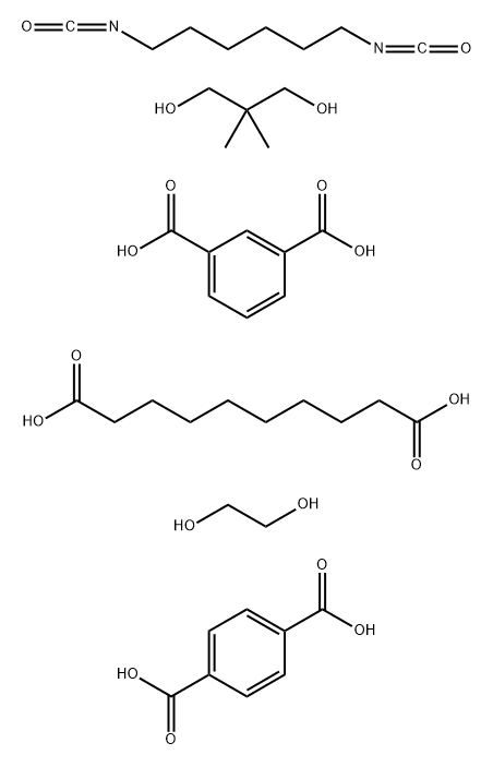 1,3-Benzenedicarboxylic acid polymer with 1,4-benzenedicarboxylic acid, decanedioic acid, 1,6-diisocyanatohexane, 2,2-dimethyl-1,3-propanediol and 1,2-ethanediol 结构式