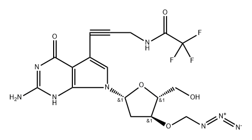 3′-AZIDOMETHYL-7-TFA-AP-7-DEAZA-DG 结构式