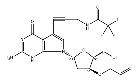 3′-ALLYL-7-TFA-AP-7-DEAZA-DG 结构式