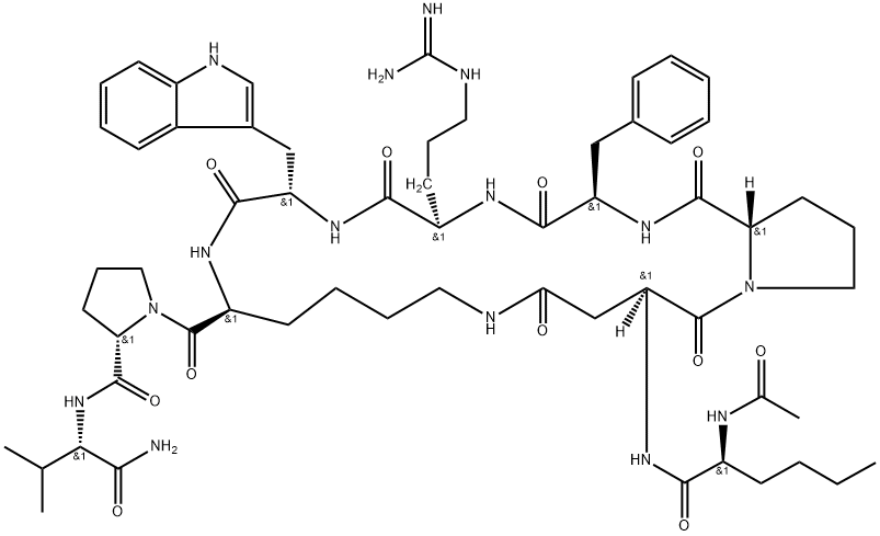 AC-NLE-ASP-PRO-D-PHE-ARG-TRP-LYS-PRO-VAL-NH2 结构式