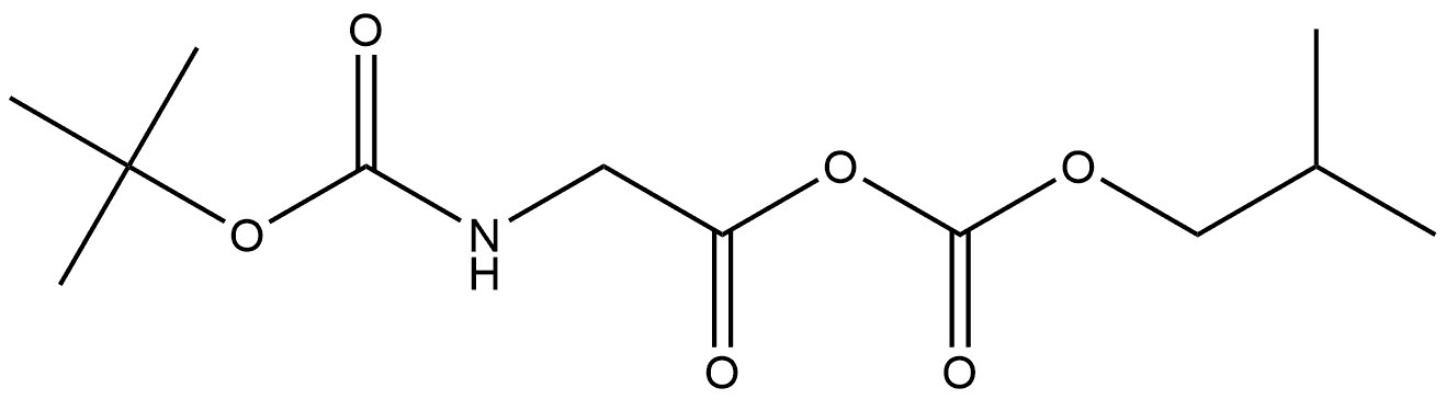 Glycine, N-[(1,1-dimethylethoxy)carbonyl]-, anhydride with 2-methylpropyl hydrogen carbonate 结构式