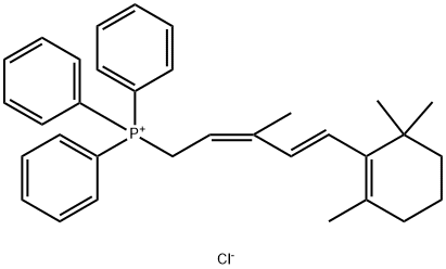 ((2Z,4E)-3-甲基-5-(2,6,6-三甲基环己-1-烯-1-基)五-2,4-二烯-1-基)三苯基氯化膦 结构式