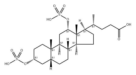 (4R)-4-[(3R,5R,8R,9S,10S,12S,13R,14S,17R)-10,13-dimethyl-3,12-disulfooxy-2,] 结构式