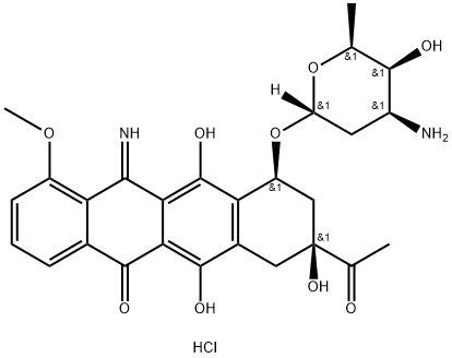 盐酸5-亚氨基柔红霉素 结构式