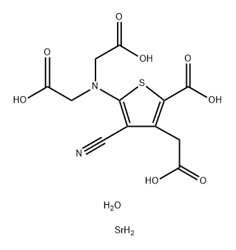 Distrontium-5-[bis(carboxymethyl)amino]-2-carboxy-4-cyanthiophene-3-acetate 结构式