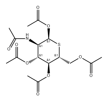 2-乙酰胺基 - 1,3,4,6-四-O-乙酰基-2-脱氧-5-硫代 - Α-D-吡喃葡萄糖 结构式