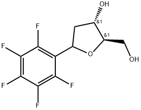 (2R,3S)-2-Hydroxymethyl-5-pentafluorophenyl-tetrahydro-furan-3-ol 结构式