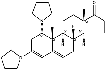 (1S,8R,9S,10R,13S,14S)-10,13-二甲基-1,3-二(吡咯烷-1-基)-1,2,7,8,0,11,12,13,14,15,16-十二氢-17H-环戊二烯[A]菲17-酮 结构式