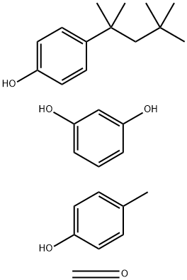 甲醛与1,3-苯二酚、4-甲基苯酚和4-(1,1,3,3-四甲丁基)苯酚的聚合物 结构式
