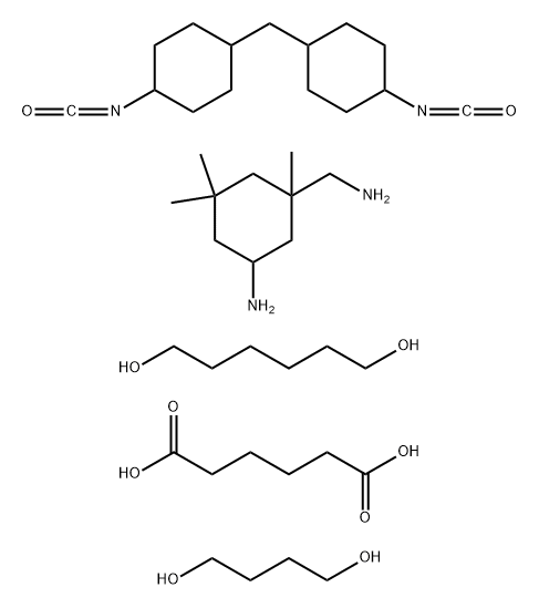 己二酸与5-氨基-1,3,3-三甲基环己烷甲胺、1,4-丁二醇、1,6-己二醇和1,1'-亚甲基双[4-异氰酸根合环己烷]的聚合物 结构式