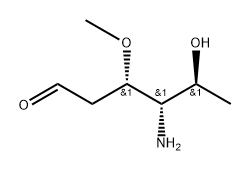 4-Amino-3-O-methyl-2,4,6-trideoxy-L-arabino-hexose 结构式