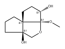 5H-Dicyclopenta[b,c]furan-3,5a(6H)-diol, hexahydro-3a-methoxy-, (3R,3aR,5aR,8aS)-rel- (9CI) 结构式