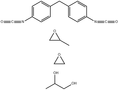 1,2-丙二醇与1,1'-亚甲基双[4-异氰酸根合苯基]和甲基环氧己烷的聚合物 结构式