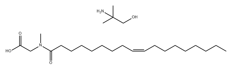 (Z)-N-methyl-N-(1-oxo-9-octadecenyl)glycine, compound with 2-amino-2-methylpropan-1-ol (1:1) 结构式