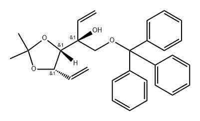 (S)-2 - ((4S,5S)-2,2-二甲基-5-乙烯基-1,3-二氧戊环-4-基)-1-(三苯 结构式