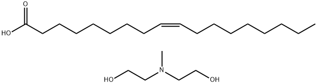 (9Z)-十八烯-9-酸-2,2'-甲亚氨二乙醇酯 结构式