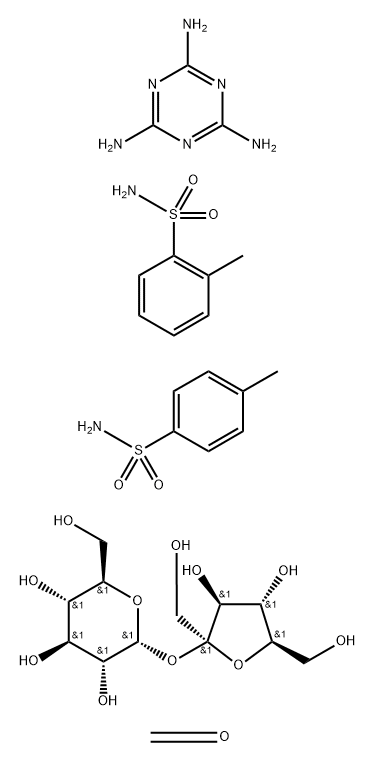 .alpha.-D-Glucopyranoside, .beta.-D-fructofuranosyl, polymer with formaldehyde, 2-methylbenzenesulfonamide, 4-methylbenzenesulfonamide and 1,3,5-triazine-2,4,6-triamine 结构式