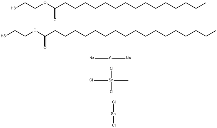 Octadecanoic acid, 2-mercaptoethyl ester, reaction products with dichlorodimethylstannane, 2-mercaptoethyl palmitate, sodium sulfide and trichloromethylstannane 结构式