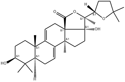(22S)-22,25-Epoxy-3β,17,20-trihydroxylanosta-7,9(11)-dien-18-oic acid γ-lactone 结构式