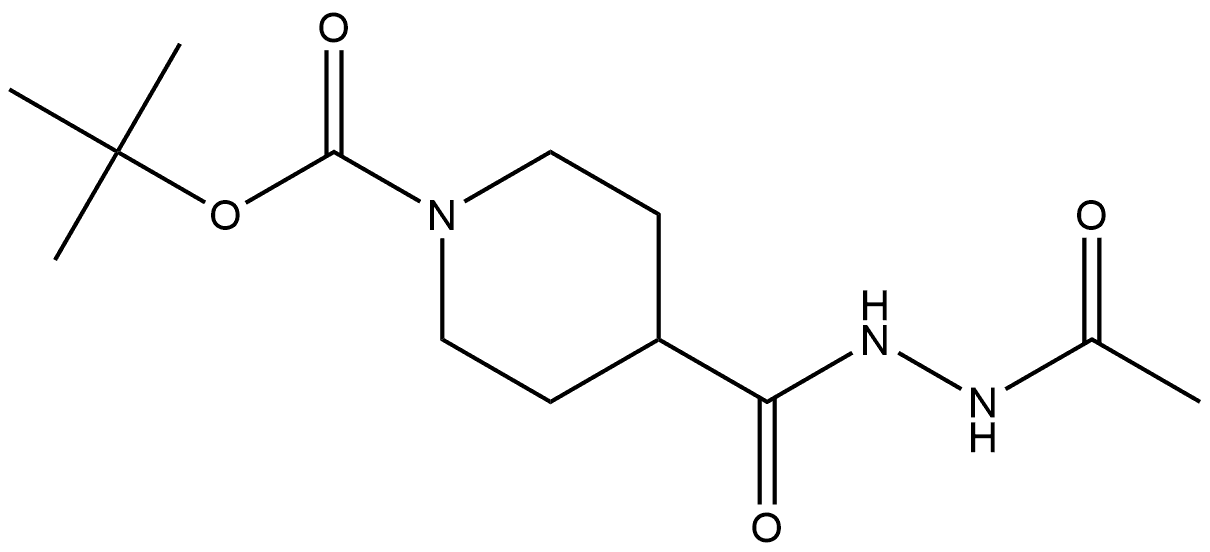 1,4-Piperidinedicarboxylic acid, 1-(1,1-dimethylethyl) ester, 4-(2-acetylhydrazide) 结构式