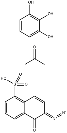 连苯三酚丙酮树脂与2,1-重氮萘醌-5-磺酰氯酯物 结构式