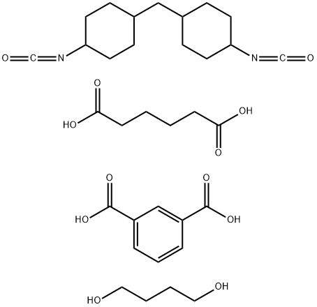 1,3-苯二甲酸与1,4-丁二醇、己二酸和1,1'-亚甲基双[4-异氰酸根合环己烷]的聚合物 结构式