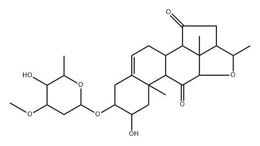 3-[(2,6-DIDEOXY-3Β-O-METHYL-LYXO-HEXOPYRANOSYL)OXY]-12Α,20-EPOXY-2Β-HYDROXY-14Β,17Α-PREGN-5-ENE-11,1 结构式