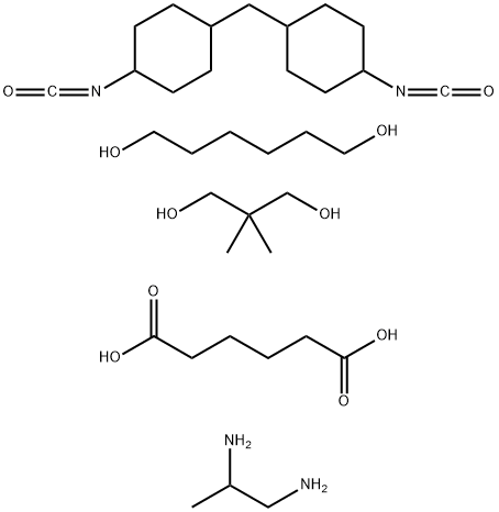 1,6-己二酸与2,2-二甲基-1,3-丙二醇、1,6-己二醇、1,1'-亚甲基二(4-异氰酸酯基环己烷)和1,2-丙二胺的缩聚物 结构式