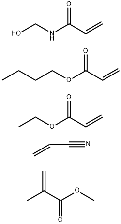 2-甲基-2-丙烯酸甲酯与2-丙烯酸丁酯、2-丙烯酸乙酯、N-(羟甲基)-2-丙烯酰胺和2-丙烯腈的聚合物 结构式