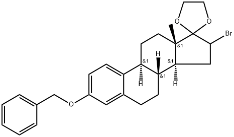 Estra-1,3,5(10)-trien-17-one, 16-bromo-3-(phenylmethoxy)-, cyclic 1,2-ethanediyl acetal (9CI) 结构式