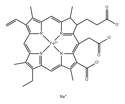 Chlorophyllin ferrous-sodium complex 结构式