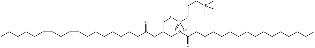 1-棕榈酰-2-亚油酰-磷脂酰胆碱 结构式