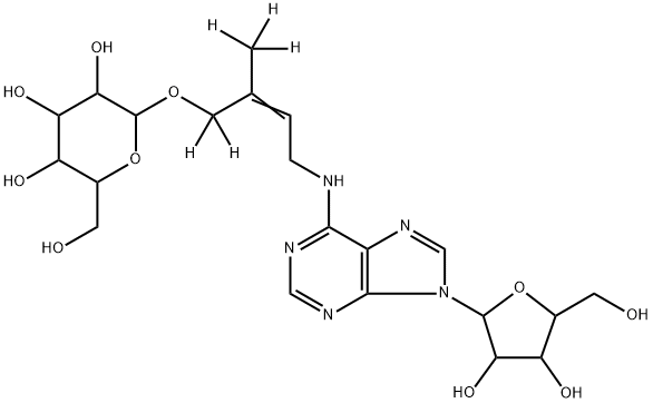 [2H5]trans-ZEATIN-O-GLUCOSIDE RIBOSIDE (D-ZROG) 结构式