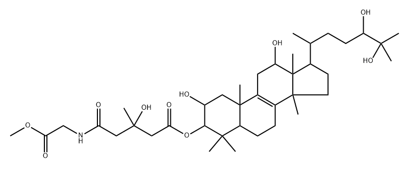 (24R)-5α-Lanost-8-ene-2α,3β,12α,24,25-pentol 3-[3-hydroxy-5-[(2-methoxy-2-oxoethyl)amino]-3-methyl-5-oxopentanoate] 结构式