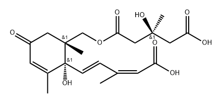 Pentanedioic acid, 3-hydroxy-3-methyl-, mono[[2-(4-carboxy-3-methyl-1,3-butadienyl)-2-hydroxy-1,3-dimethyl-5-oxo-3-cyclohexen-1-yl]methyl] ester, [1R-[1α(S*),2α,2(1E,3Z)]]- (9CI) 结构式