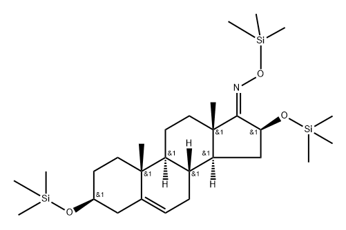 3β,16β-Bis(trimethylsiloxy)androst-5-en-17-one O-(trimethylsilyl)oxime 结构式