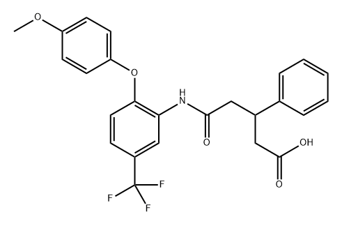 Benzenepropanoic acid, β-[2-[[2-(4-methoxyphenoxy)-5-(trifluoromethyl)phenyl]amino]-2-oxoethyl]- 结构式
