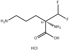 L-依氟鸟氨酸盐酸盐 结构式