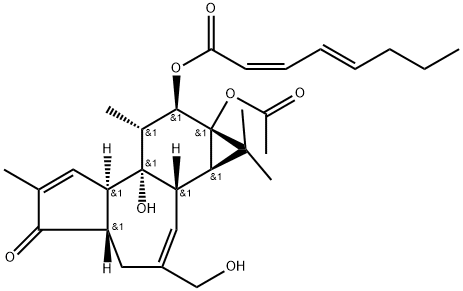 12-O-2Z-4E-OCTADIENOYL-4-DEOXYPHORBOL-13-ACETATE 结构式